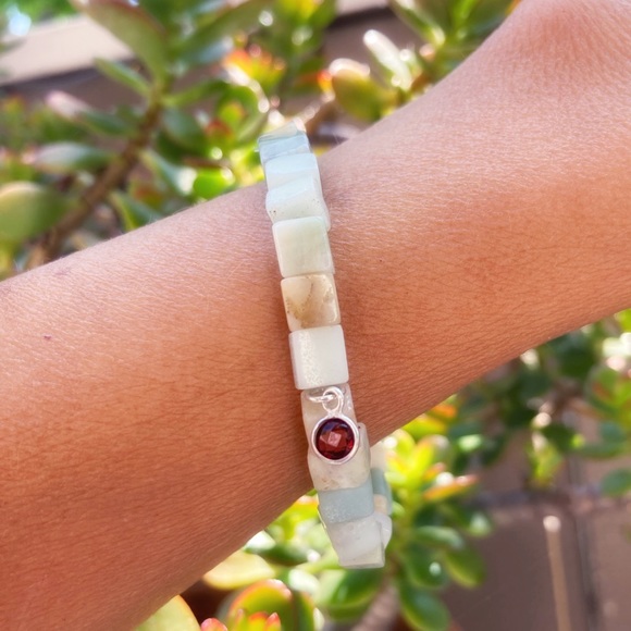 Amazonite Carnelian Bracelet - Picture 3 of 8